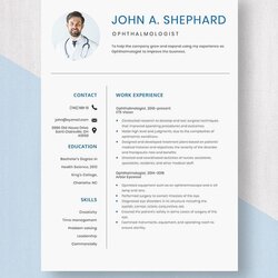 Wonderful Ophthalmologist Resume In Pages Word Download Template