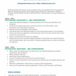 Terrific Ophthalmologist Resume Example Person Ophthalmic Assistant