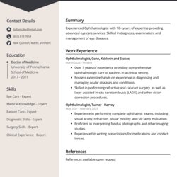 The Highest Standard Ophthalmologist Resume Example Free Guide