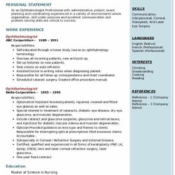 Worthy Ophthalmologist Resume Samples