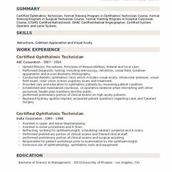 Out Of This World Certified Ophthalmic Technician Resume Samples Example