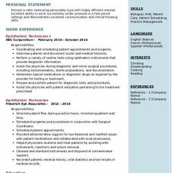 Supreme Ophthalmic Technician Resume Samples Build