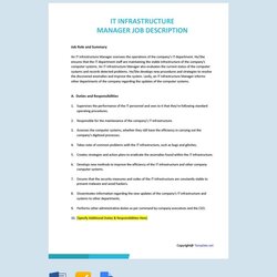 Smashing Free Infrastructure Template Download In Word Google Docs Excel It Manager Job Description