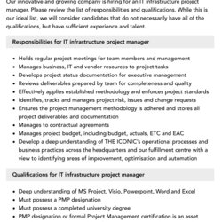 Super It Infrastructure Project Manager Job Description Velvet Jobs