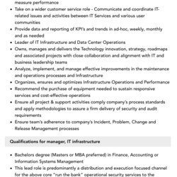 Superlative Manager It Infrastructure Job Description Velvet Jobs