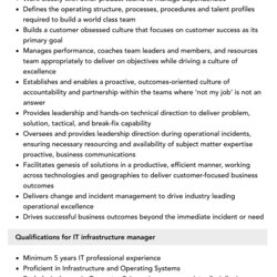 It Infrastructure Manager Job Description Velvet Jobs