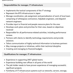 Sublime Manager It Infrastructure Job Description Velvet Jobs