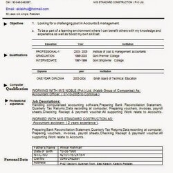 Spiffing Office Resume Templates Format