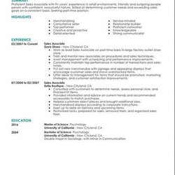 Eminent Best Resume Sample Images On Job And Sales Examples Templates Template Samples Objective Retail