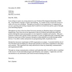 Brilliant Letter To Someone From The State University Internship Cover Sample Example Template Writing