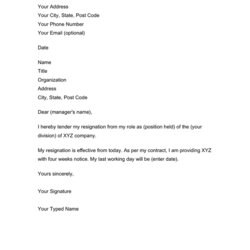 Wonderful Resignation Letter In Word And Formats