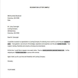 Admirable Simple Resignation Letter Sample Word Format For Personal Reason Free Download Min