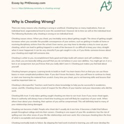 Superb Why Is Cheating Wrong Words
