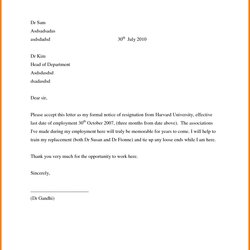 Very Good Examples Of Simple Resignation Letter Template Sample Format Job Application Employee Formal Write