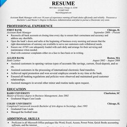 Great Assistant Bank Manager Resume Samples Across All Industries Examples Banking Template Branch Job