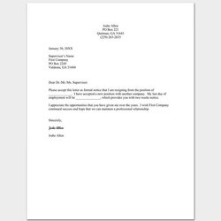 Superb Simple Resignation Letter Format Employee Employment Quitting
