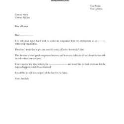 Fine Resignation Letters Examples Format Sample Letter Word Simple Templates