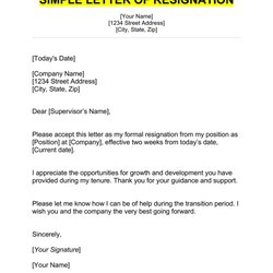 Capital The Best Resignation Letter Examples And Guide For Simple Example Template Free Download