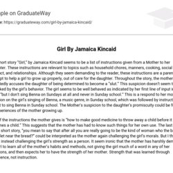 Girl By Jamaica Analysis Essay Example