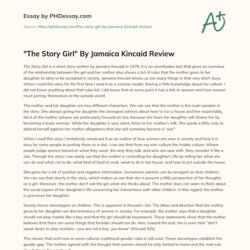 Sublime The Story By Jamaica Review Essay Example Girl