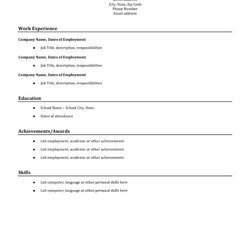 Champion Sample Of Simple Resume Resumes Basic Template Examples Templates Samples Format Easy Job Printable