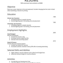 Perfect Templates You Can Download For Free Simple Resume Sample Examples Job Basic Template First Format