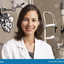 Portrait Of Female Optician In Surgery Stock Image Optometrist