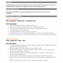 Optician Assistant Resume Samples