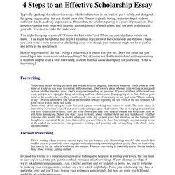 Steps To An Effective Scholarship Essay