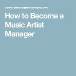Wizard How To Become Music Artist Manager Management