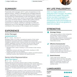 Artist Manager Resume Examples How To Guide For Image