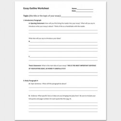Wonderful Essay Outline Templates Free Samples Examples And Formats Worksheet For