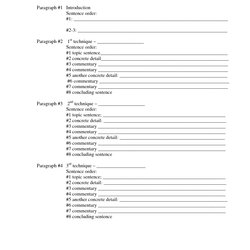 Five Paragraph Essay Outline Worksheet