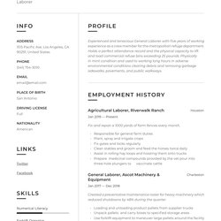 Wonderful General Laborer Resume Writing Guide Free Templates Template