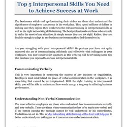 Top Interpersonal Skills You Need To Achieve Success At Work By Presentation Page