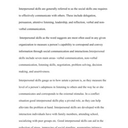 Interpersonal Skills Essay