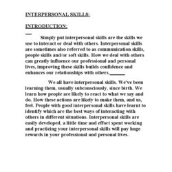 Interpersonal Skills Negotiation Leadership