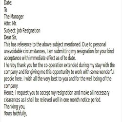 Spiffing Letter Of Resignation Sample Doc Database Template Collection