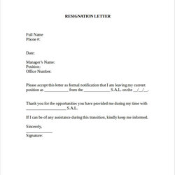 The Highest Quality Free Resignation Letter Templates In Ms Word Doc To Download