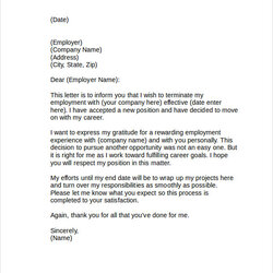 High Quality Free Sample Resignation Letter Templates In Ms Word Doc Format