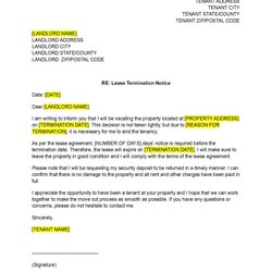 Superlative Lease Termination Letter Template Free Download Easy Legal Docs