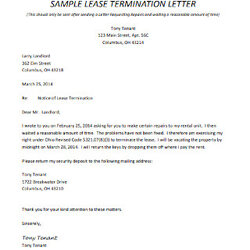 Perfect Sample Early Lease Termination Letters In Ms Word Letter Notice Landlord Terminating
