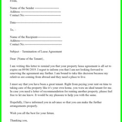 Lease Termination Letter To Tenant From Landlord Sample Template Example Letters Format