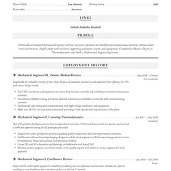 Outstanding Mechanical Engineer Resume Writing Guide Templates