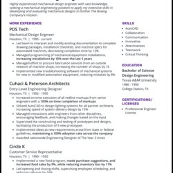 Spiffing Resume Template Mechanical Engineer Design Example