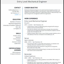 Perfect Best Mechanical Engineer Resume Sample And Free Templates
