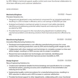 Fine Mechanical Engineer Resume Examples With Guidance Sample
