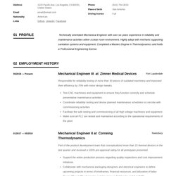Exceptional Mechanical Engineer Resume Writing Guide Templates