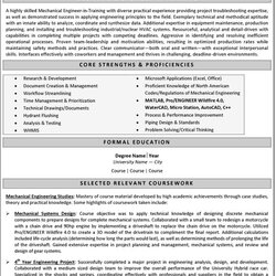 Capital Mechanical Engineer Resume Sample Template Technical Resumes Pipeline Chemical In Training