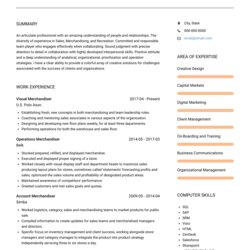 Superb Visual Merchandiser Resume Samples And Templates Examples Chloe